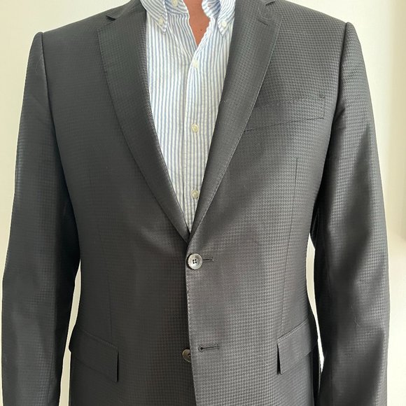 Versace Collection Black Houndstooth Blazer Jacket